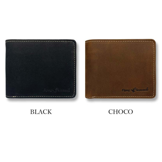 All 2 colors Flying Scotsman Real Leather Stitch Design Bifold Wallet Wallet