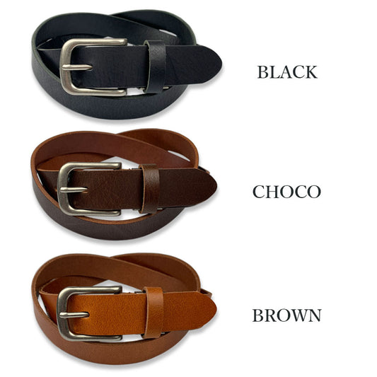 3 colors and 2 sizes LIBRO Made in Japan Real Leather Plain Belt Leather Genuine Leather Large