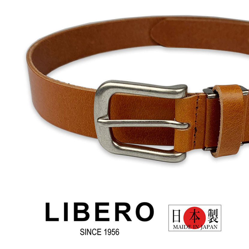 3 colors and 2 sizes LIBRO Made in Japan Real Leather Plain Belt Leather Genuine Leather Large