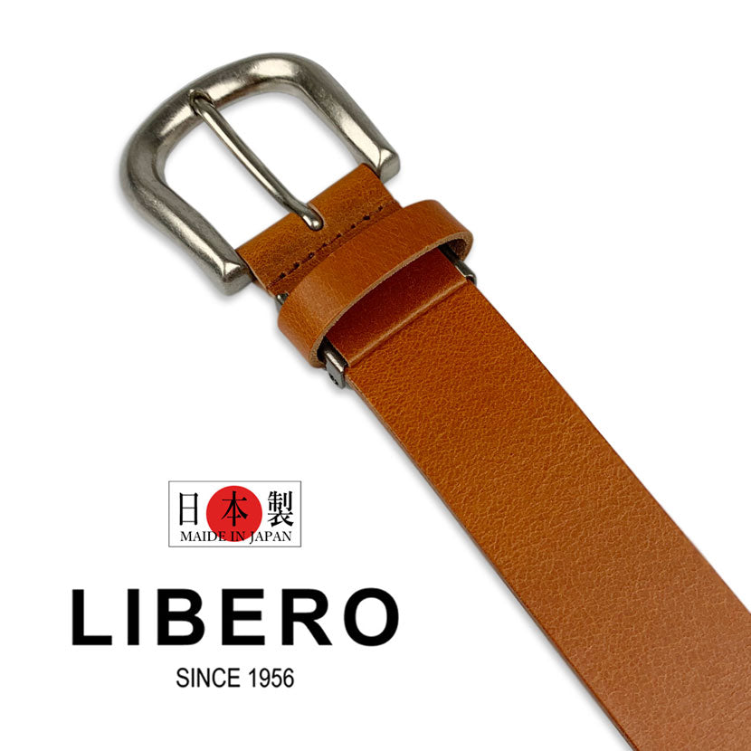 3 colors and 2 sizes LIBERO Made in Japan Real Leather Plain Belt Leather Cowhide Width 3.5cm