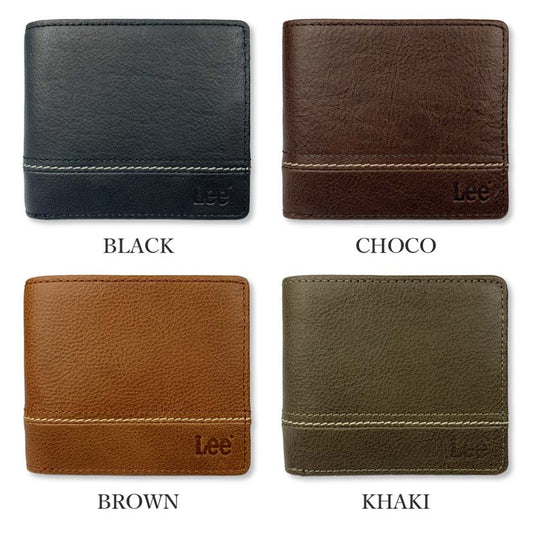 [4 colors] Lee Stitch Design Bifold Wallet Short Wallet Flap Pocket (0520529)