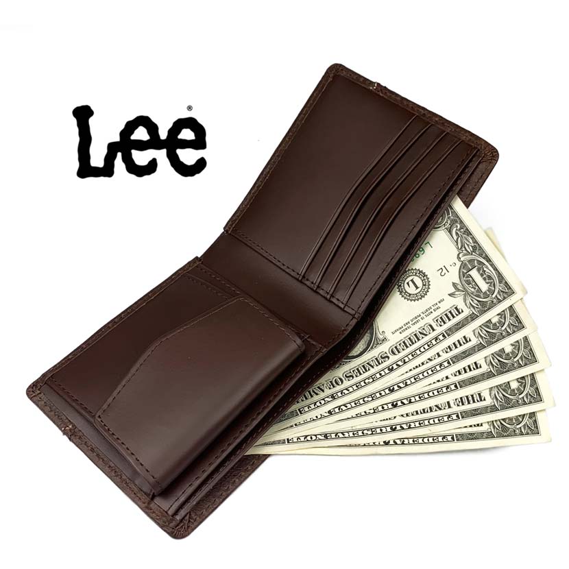 【全4色】　Lee リー ステッチデザイン 二つ折り財布 ショートウォレット フラップポケット（0520529）