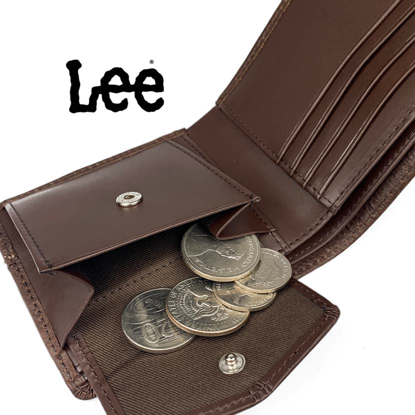 【全4色】　Lee リー ステッチデザイン 二つ折り財布 ショートウォレット フラップポケット（0520529）
