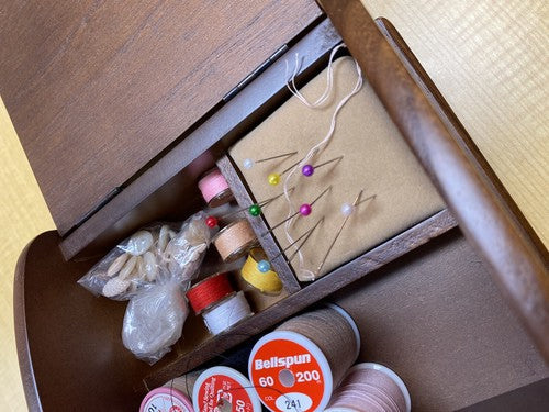 wooden sewing box