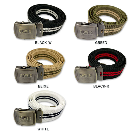 All 5 colors EDWIN Made in Japan Long Gacha Belt Line Design GI Belt