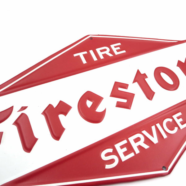 アメリカン ダイカット エンボス メタルサイン Firestone