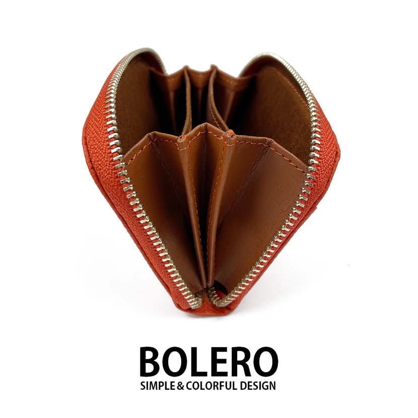 [6 colors] BOLERO Made in Japan Real Leather Round Zipper Coin Case Coin Purse