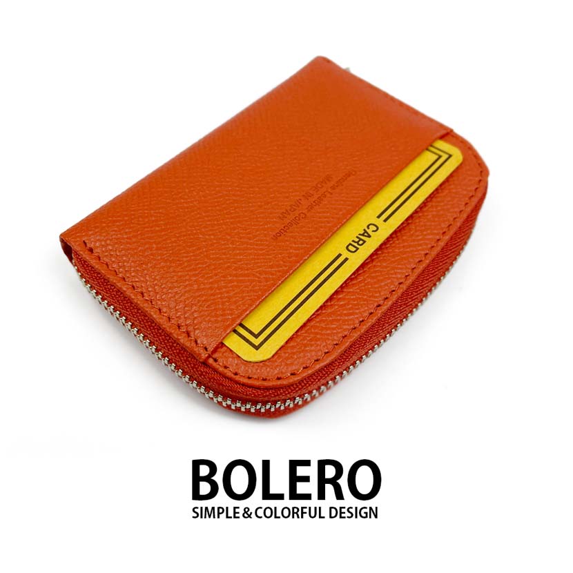 [6 colors] BOLERO Made in Japan Real Leather Round Zipper Coin Case Coin Purse