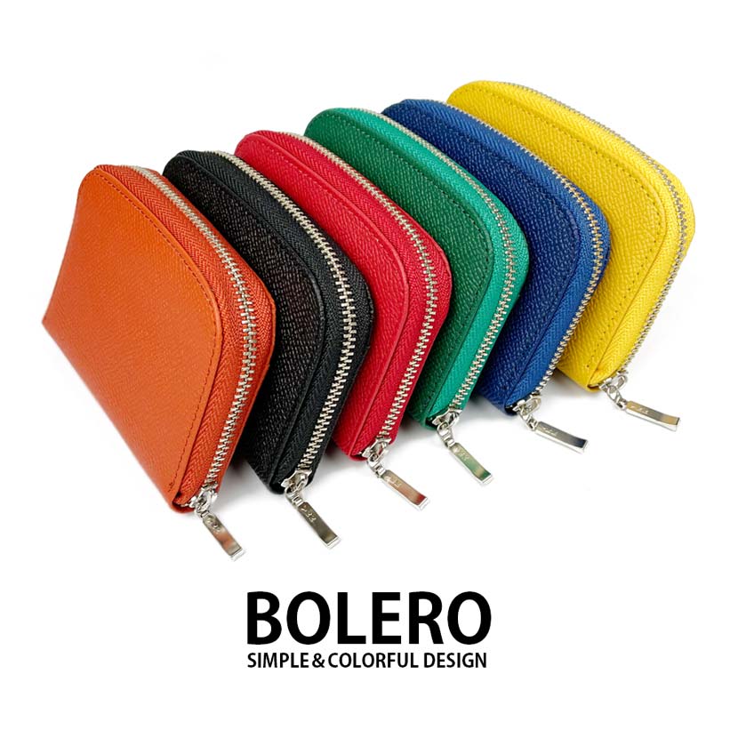 [6 colors] BOLERO Made in Japan Real Leather Round Zipper Coin Case Coin Purse