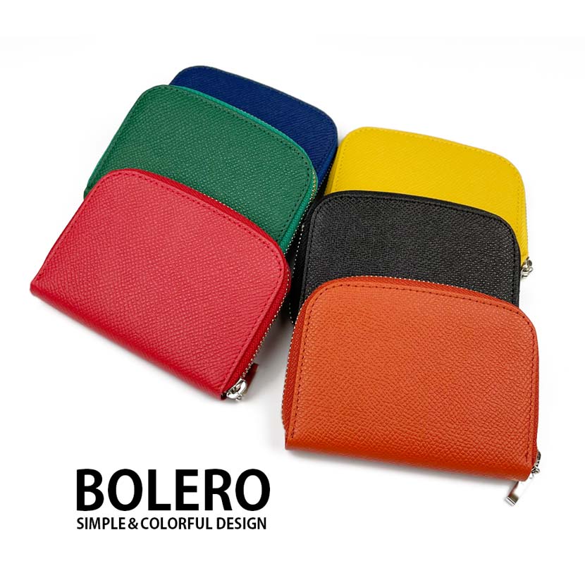 [6 colors] BOLERO Made in Japan Real Leather Round Zipper Coin Case Coin Purse