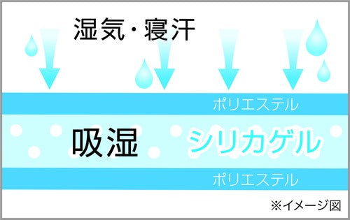 洗える防ダニ除湿シート2枚組 ブルー