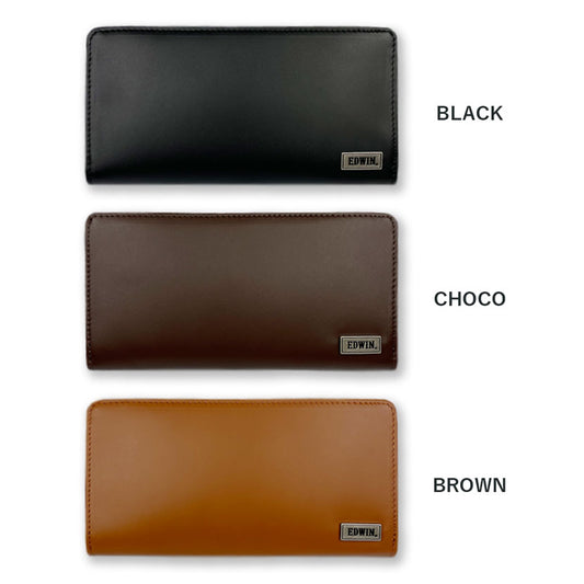 [All 3 colors] EDWIN Round Zipper Long Wallet Long Wallet Recycled Leather