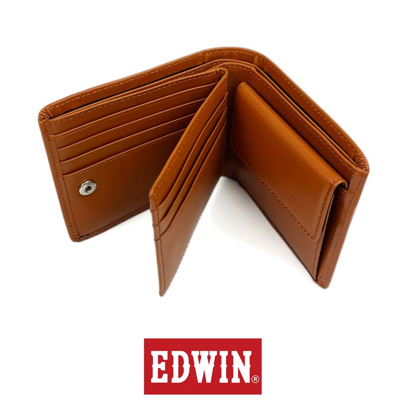 [All 3 colors] EDWIN Wallet Bi-fold wallet with inner bellow Recycled leather Edwin