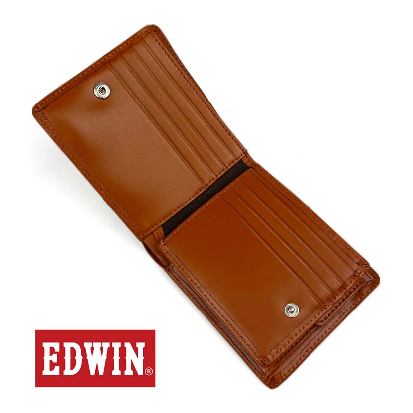 [All 3 colors] EDWIN Wallet Bi-fold wallet with inner bellow Recycled leather Edwin