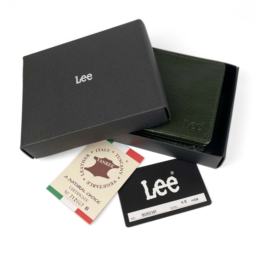 【全6色】 LEE リー 高級イタリアンレザー中ベラ付き 二つ折り財布 ウォレット