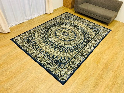 Purely domestic medallion pattern triple woven grass rug