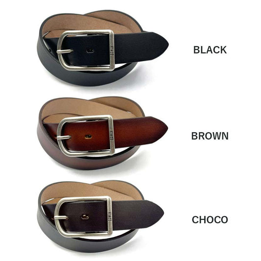 [All 3 colors] Made in Japan EDWIN Real Leather Plain Design Belt Genuine Leather Cowhide