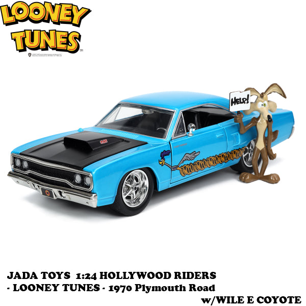 1:24 LOONEY TUNES 1970 Plymouth Road w/WILE E COYOTE [Looney Tunes] Mini car