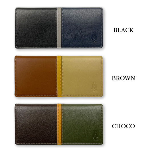 All 3 colors Hush Puppies Real Leather Tricolor Color Cover Long Wallet