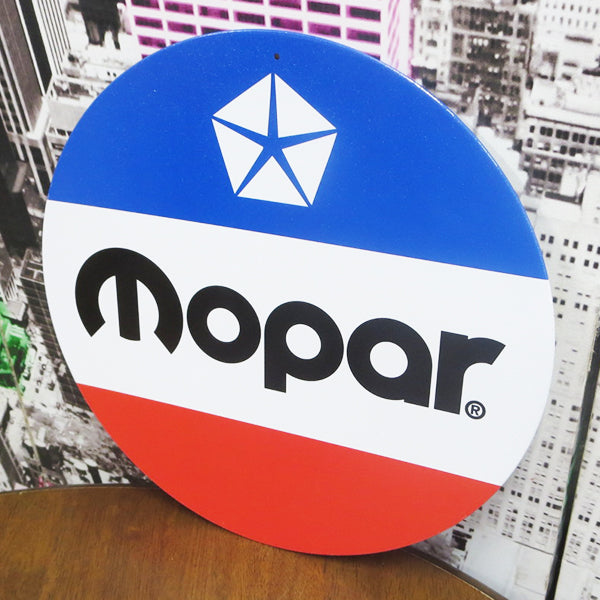 ラウンドメタルサイン MOPAR LOGO