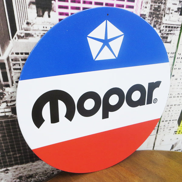 ラウンドメタルサイン MOPAR LOGO