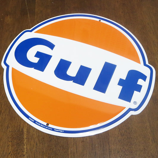 ラウンドメタルサイン GULF