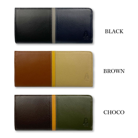 All 3 colors Hush Puppies Real Leather Tricolor Color L-shaped Zipper Long Wallet