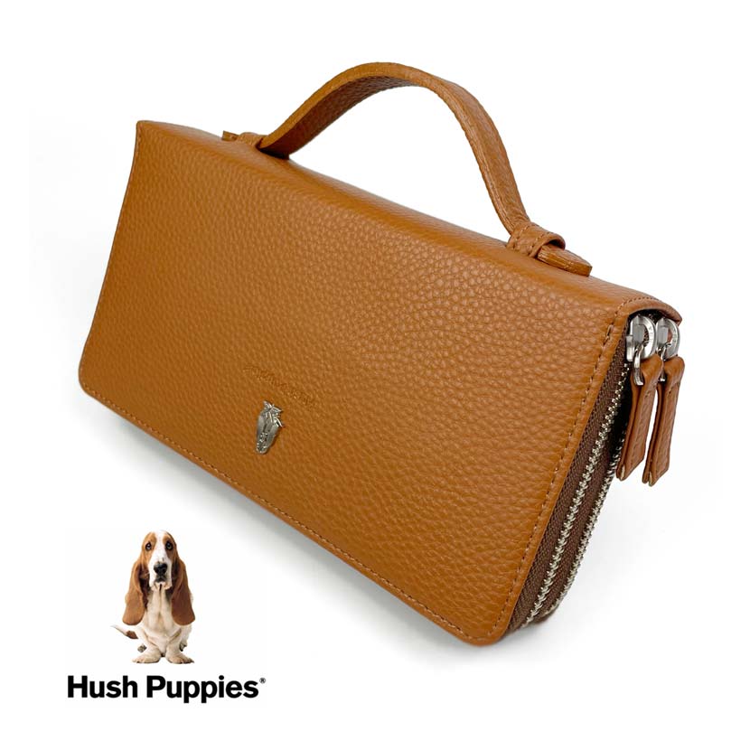 全6色　Hush Puppies ハッシュパピー リアルレザー ダブル ラウンドファスナー 長財布