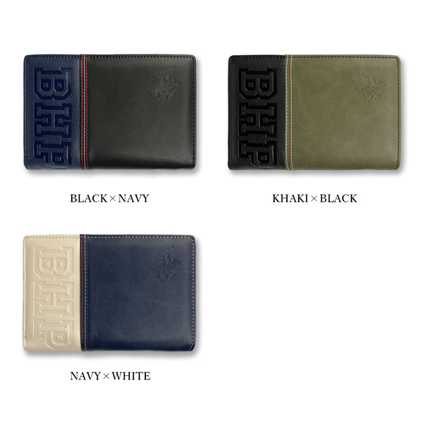 All 3 colors BEVERLYHILLSPOLOCLUB Beverly Hills Polo Club PU leather bifold wallet round zipper coin purse