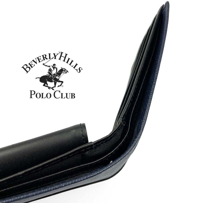 全3色　BEVERLYHILLSPOLOCLUB ビバリーヒルズポロクラブ PUレザー 二つ折り財布 フラップポケット小銭入れ