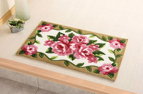 floral carving doormat