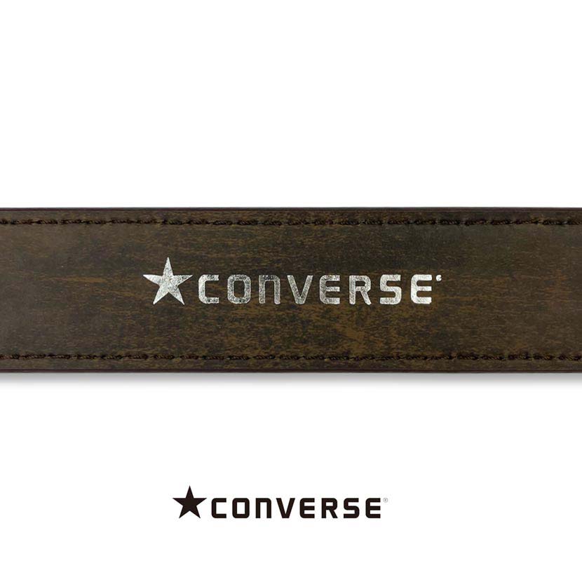 全3色 converse コンバース PUレザー シングルピン ベルト ロゴ型押し