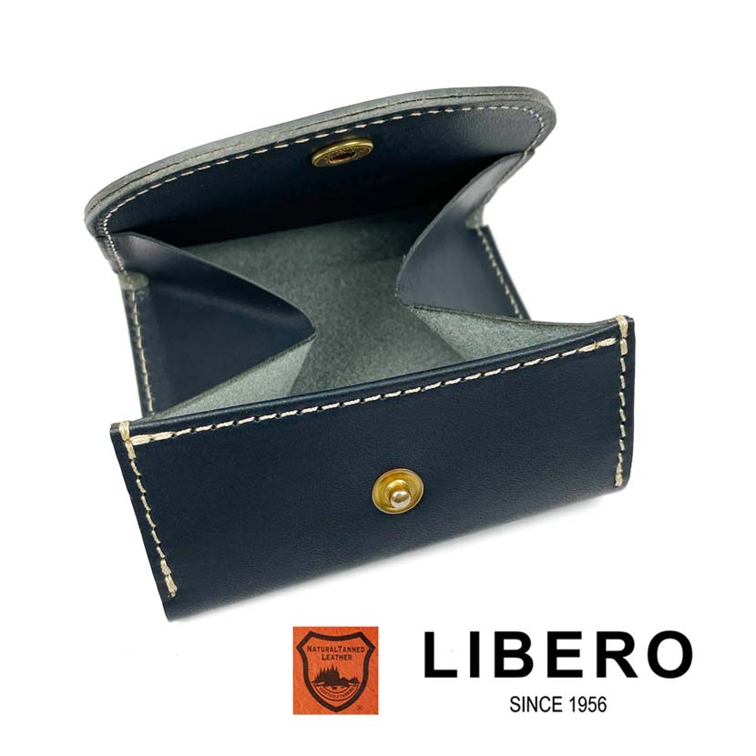 All 6 colors LIBERO Made in Japan Tochigi leather Stitch design Box type coin case Coin purse