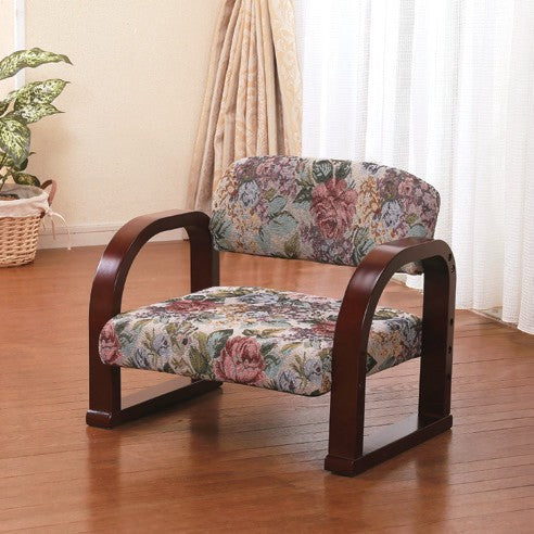 Adjustable height high back chair with armrests