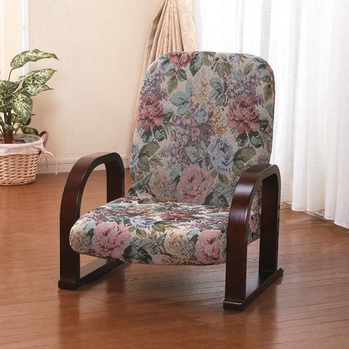 Adjustable height high back chair with armrests