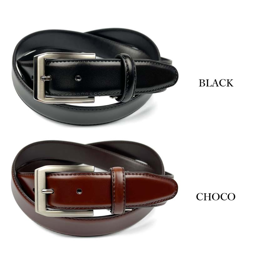 2 colors Italian real leather stitch design belt long type