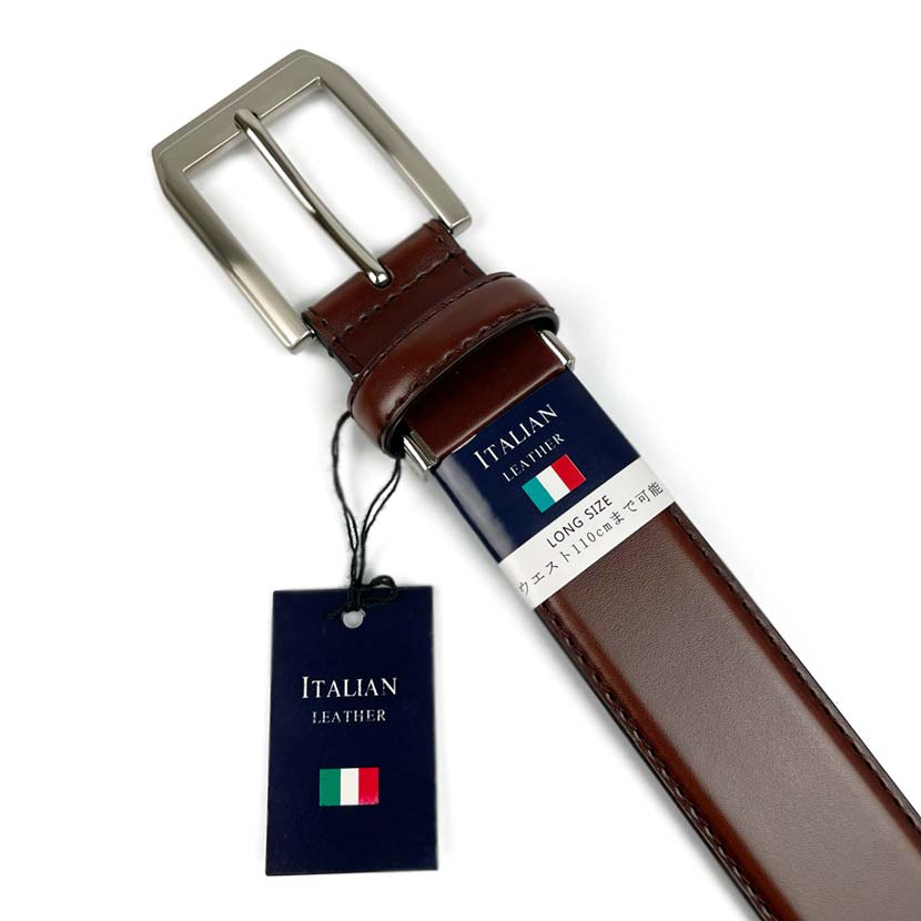 2 colors Italian real leather stitch design belt long type