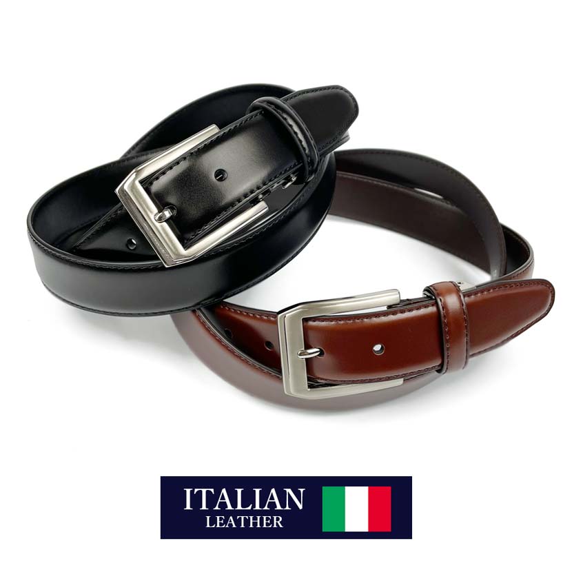 2 colors Italian real leather stitch design belt long type