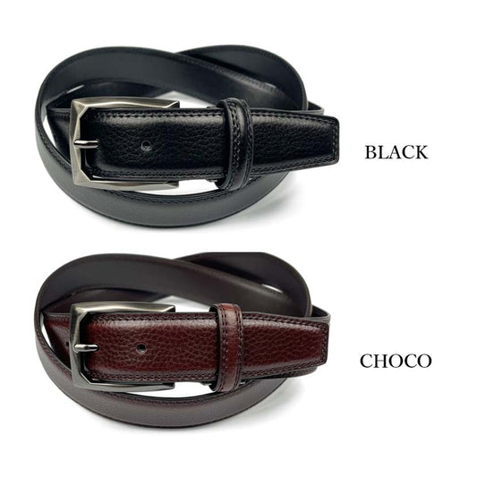 2 colors Italian real leather embossed design belt long type