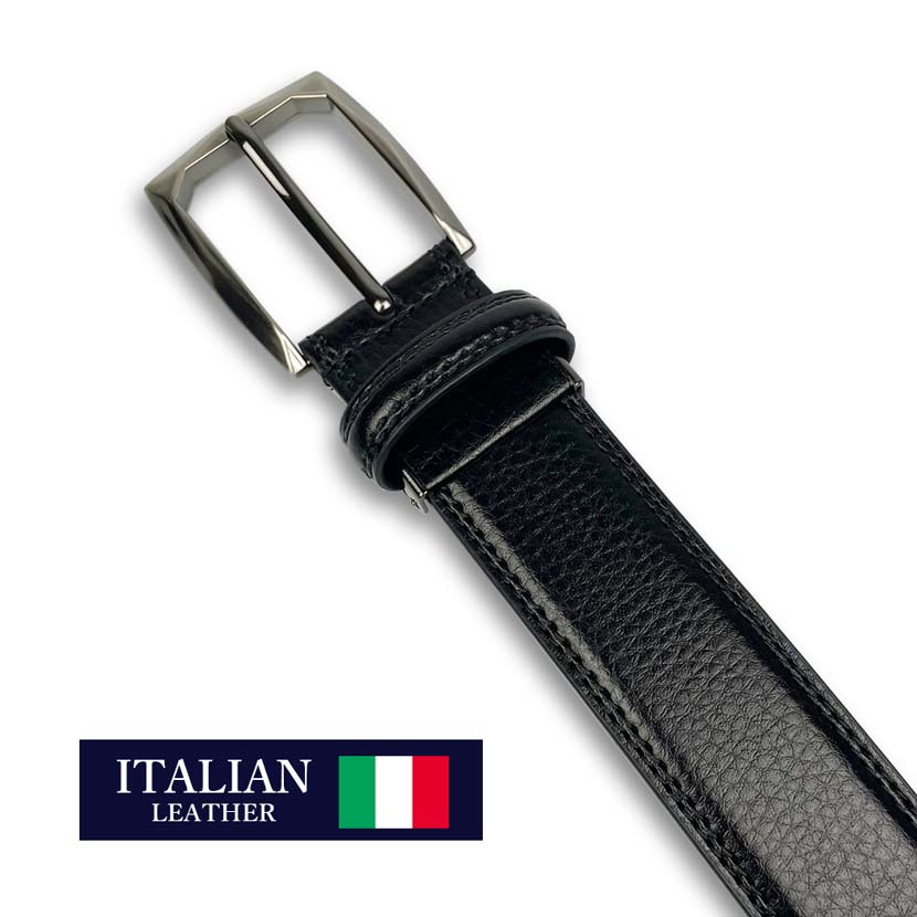 2 colors Italian real leather embossed design belt long type