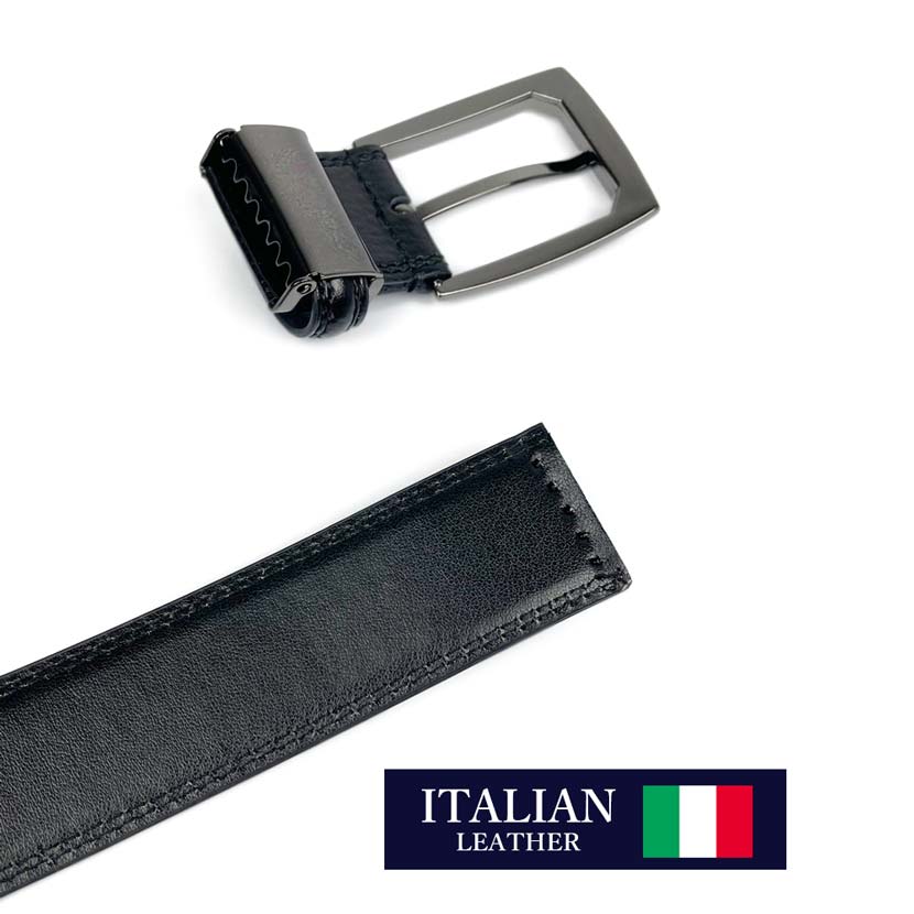 2 colors Italian real leather embossed design belt long type