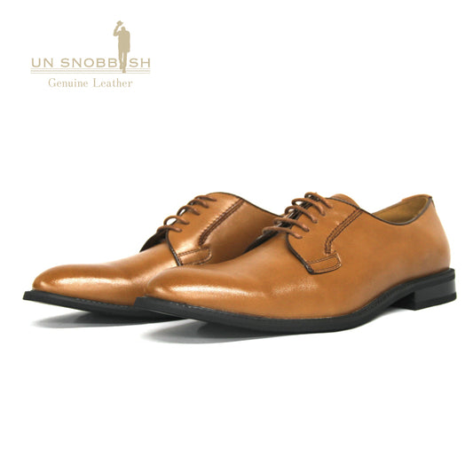 [UN SNOBBISH] Japanese outer feather plain toe genuine leather business shoes U-1102