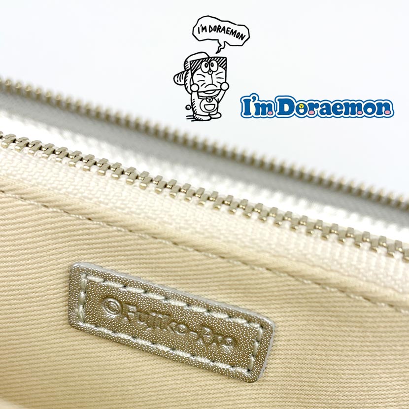 [3 colors] Doraemon medal color design genuine leather round zipper long wallet real leather
