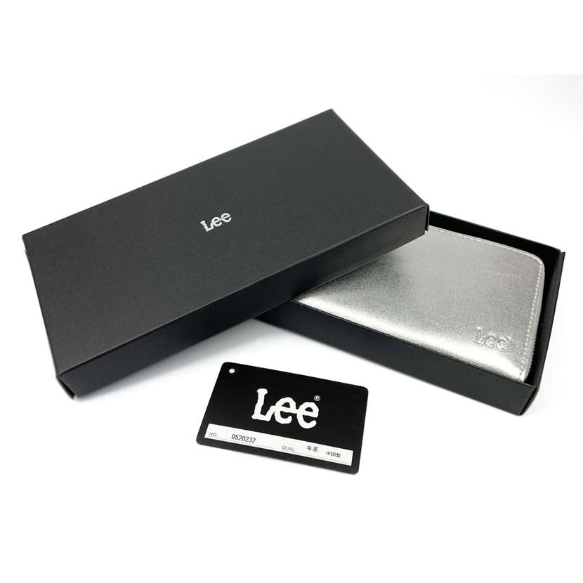 【全3色】 Lee リー メダルカラーデザイン 本革 L字ファスナー 長財布 リアルレザー