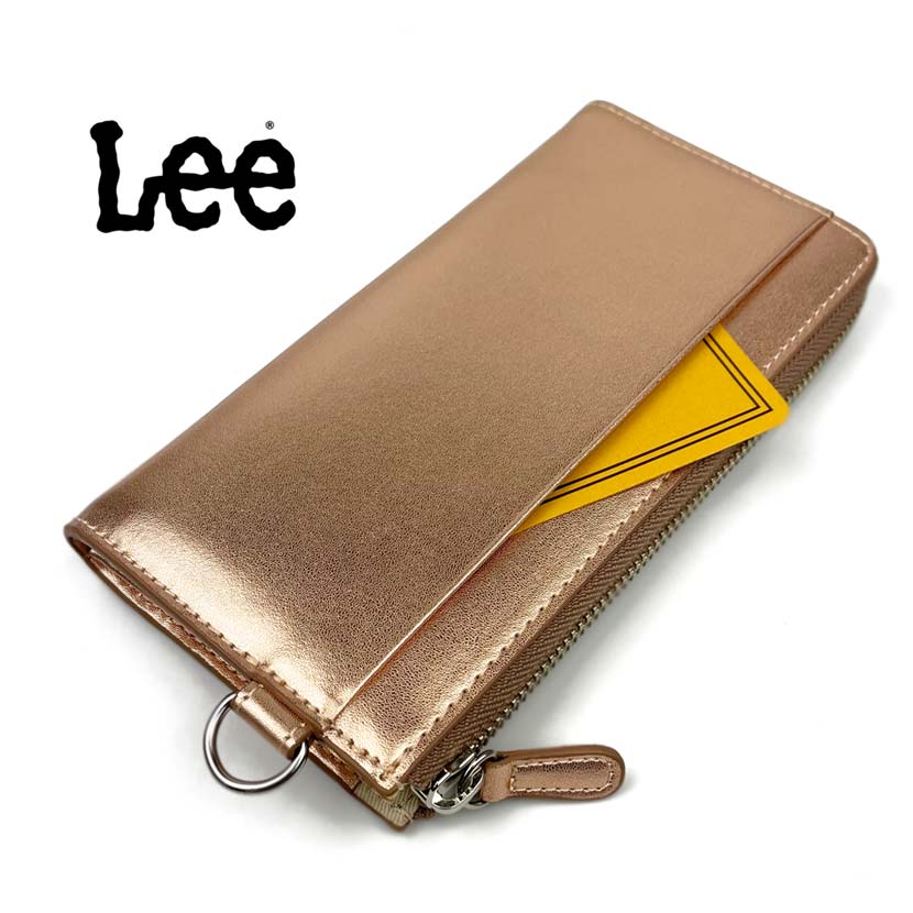 【全3色】 Lee リー メダルカラーデザイン 本革 L字ファスナー 長財布 リアルレザー