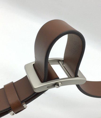 Japanese-made single-piece leather sliding belt, artisan leather