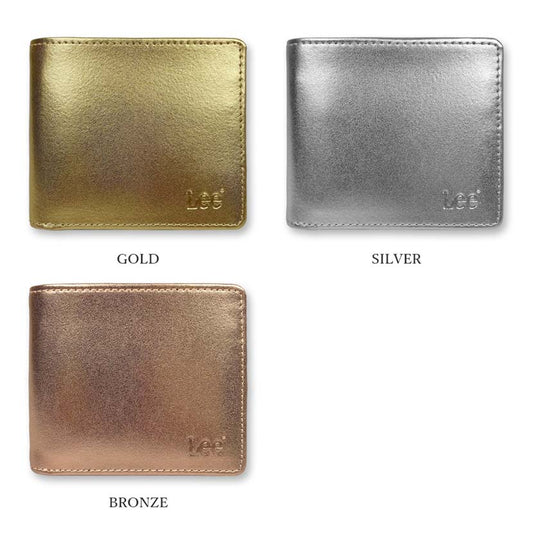 All 3 colors Lee Real Leather Medal Color Design Bifold Wallet Flap Pocket Coin Purse Genuine Leather