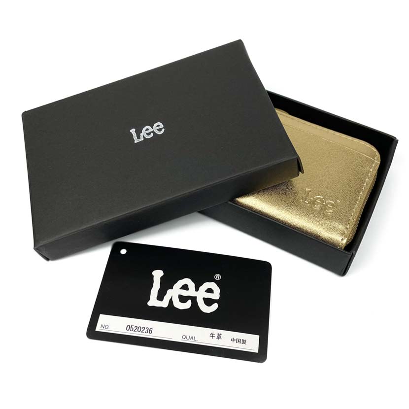 全3色 Lee（リー）リアルレザー メダルカラー パスケース付コインケース 本革 定期入れ