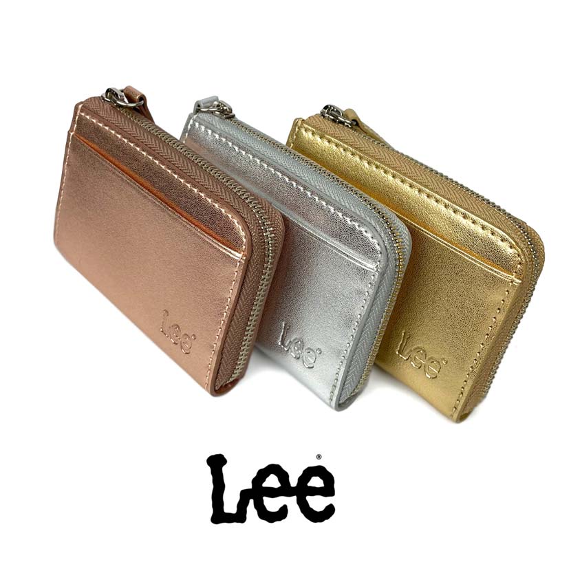 全3色 Lee（リー）リアルレザー メダルカラー パスケース付コインケース 本革 定期入れ