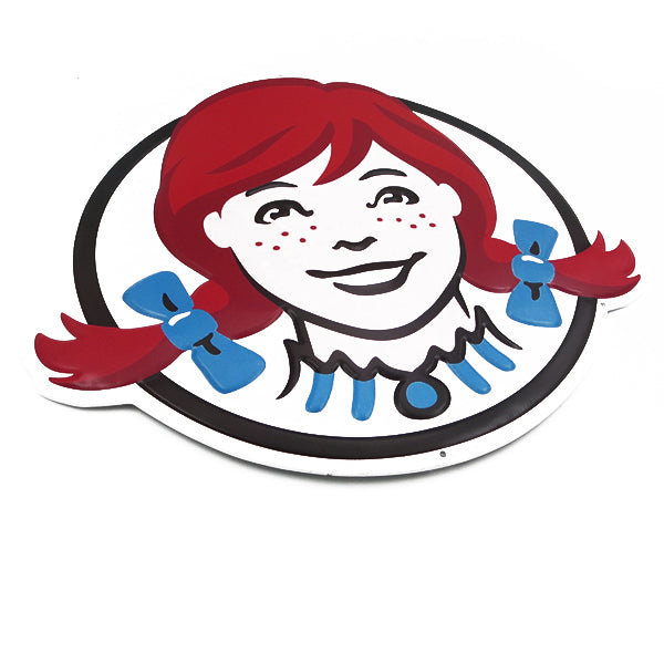 American Die Cut Embossed Metal Sign WENDY'S